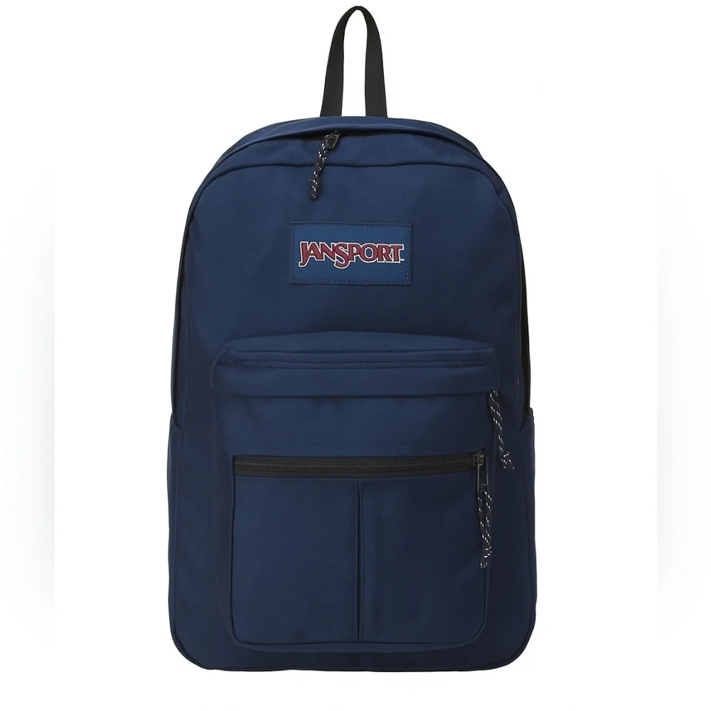 90s Vintage Jansport Navy Blue Classic Backpack | Made in USA | Triple Zip